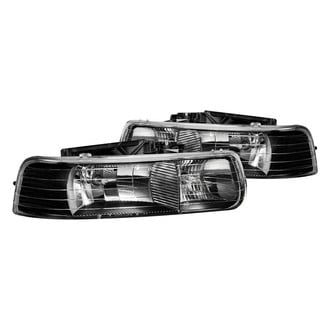 Anzo® - Driver and Passenger Side Black Euro Headlights