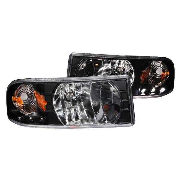Anzo® - Black Euro Headlights with Parking LEDs, Dodge Ram