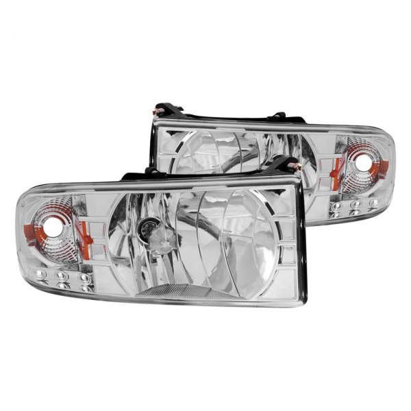 Anzo® - Chrome Euro Headlights with Parking LEDs, Dodge Ram
