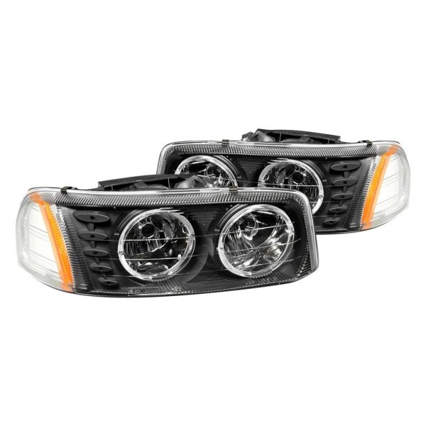 Anzo® - Black Halo Euro Headlights with Parking LEDs