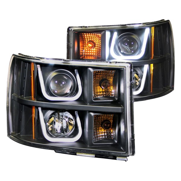 Anzo® - Black LED U-Bar™ Projector Headlights
