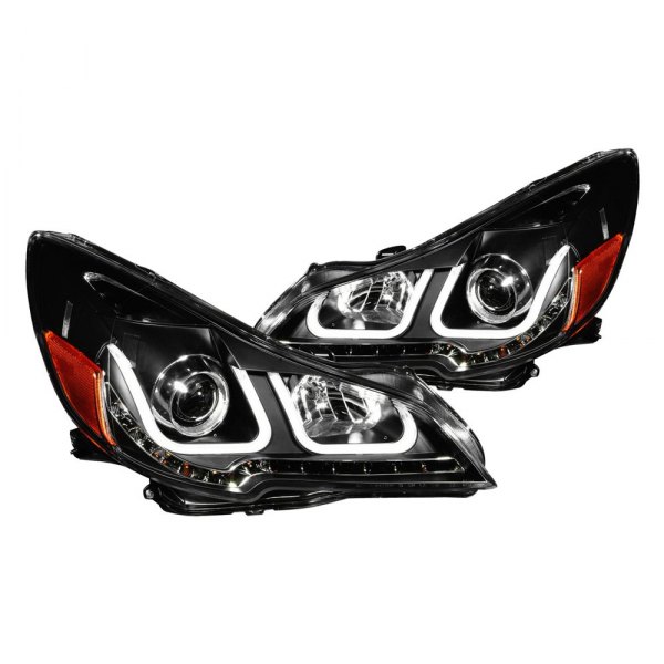 Anzo® - Black U-Bar™ Projector Headlights with LED Turn Signal, Subaru Outback