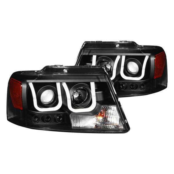 Anzo® - Black U-Bar™ Projector Headlights with LED DRL
