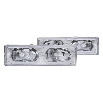Anzo® - Driver and Passenger Side Chrome Euro Headlights with Low Brow