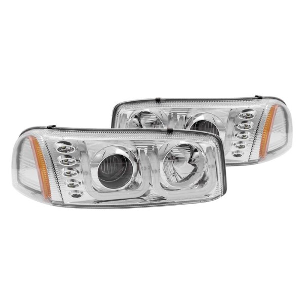 Anzo® - Chrome U-Bar™ Projector Headlights with LED DRL