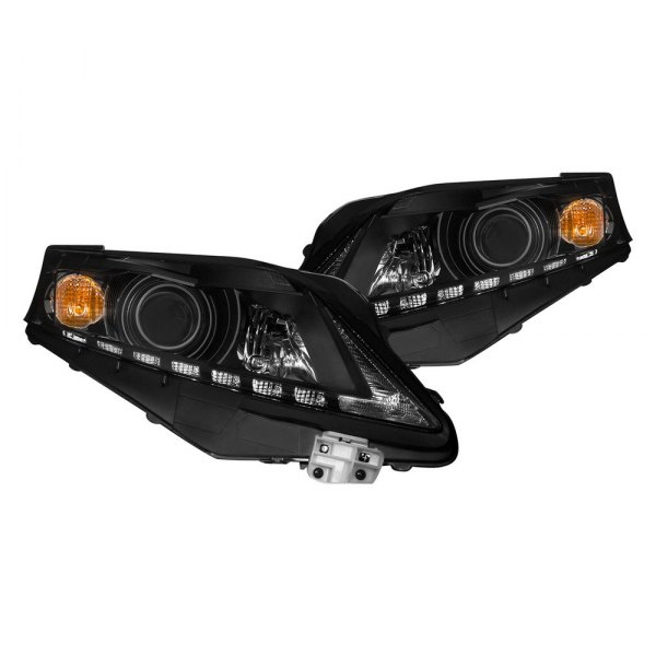 Anzo® - Black Projector Headlights with Parking LEDs, Lexus RX