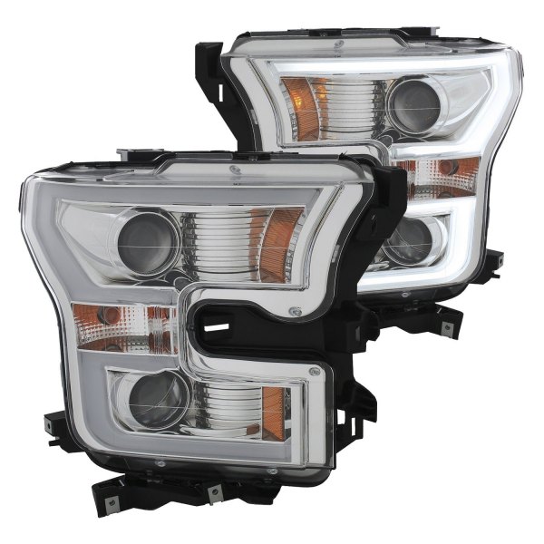 Anzo® - Chrome LED U-Bar™ Projector Headlights, Ford F-150