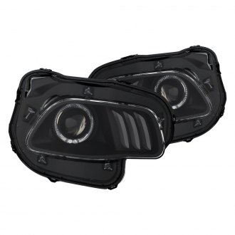 Anzo® - Black LED DRL Bar Halo Projector Headlights