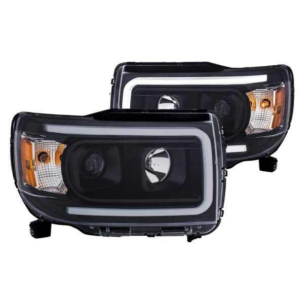 Anzo® - Black LED U-Bar™ Projector Headlights, GMC Canyon