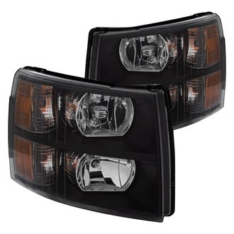 Anzo® - Driver and Passenger Side Black Euro Headlights