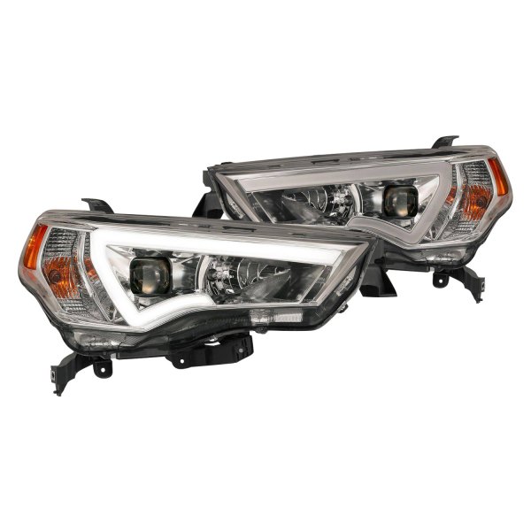Anzo® - Plank Style Chrome LED DRL Bar Projector Headlights, Toyota 4Runner