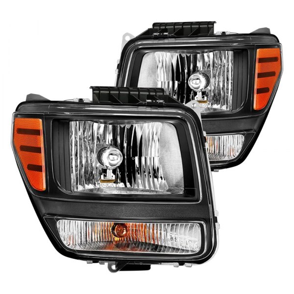 Anzo® - Black Euro Headlights, Dodge Nitro