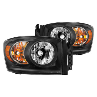 Anzo® - Driver and Passenger Side Black Euro Headlights