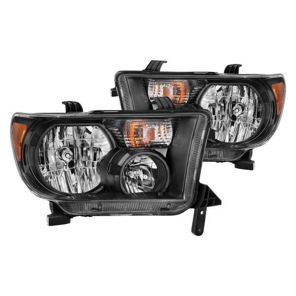 Anzo® - Black Euro Headlights, Toyota Tundra