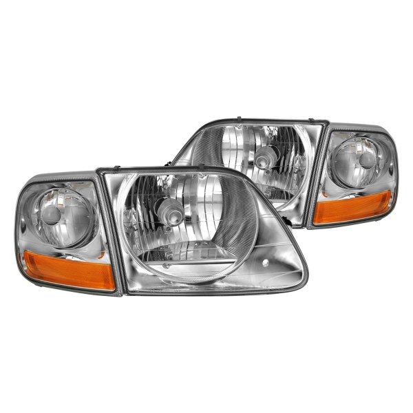 Anzo® - Chrome Euro Headlights with Parking Lights, Ford F-150