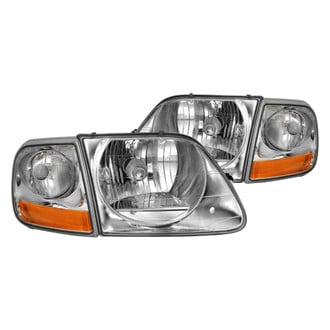 Anzo® - Driver and Passenger Side Chrome Euro Headlights with Parking Lights