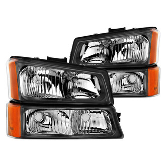 Anzo® - Driver and Passenger Side Black Euro Headlights