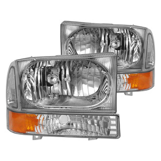 Anzo® - Driver and Passenger Side Chrome Euro Headlights with Corner Lights