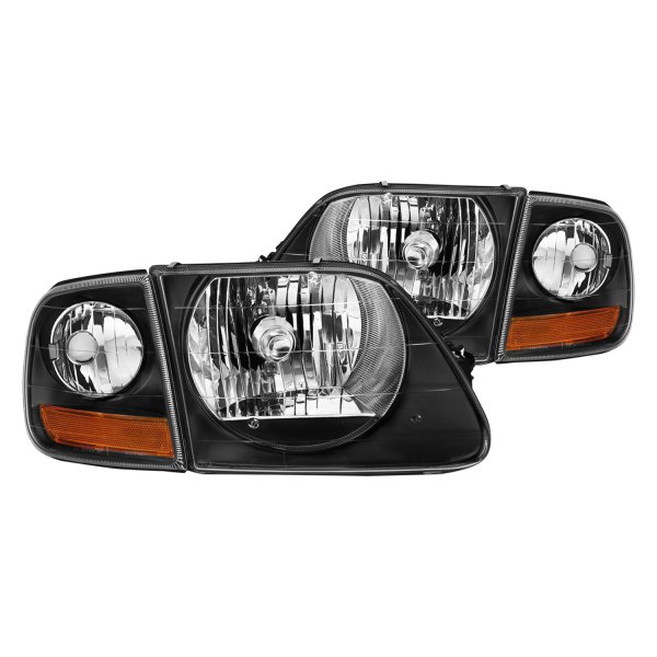 Anzo® - Black Euro Headlights with LED Parking Lights, Ford F-150