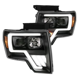 Anzo® - Plank Style Driver and Passenger Side Black Switchback LED U-Bar™ Projector Headlights