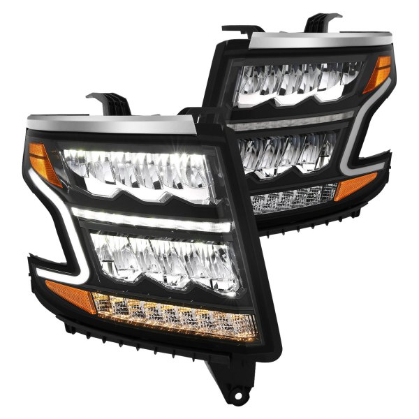 Anzo® - Black DRL Bar LED Headlights with Sequential Turn Signal