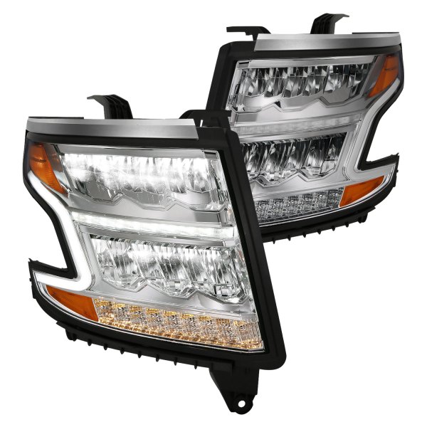 Anzo® - Chrome DRL Bar LED Headlights with Sequential Turn Signal