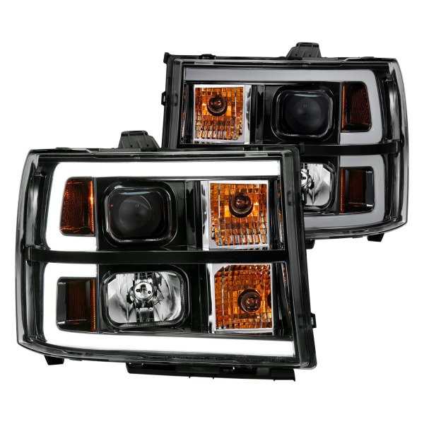 Anzo® - Plank Style Black LED U-Bar™ Projector Headlights