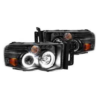 Anzo® - Driver and Passenger Side Black LED Dual Halo Projector Headlights