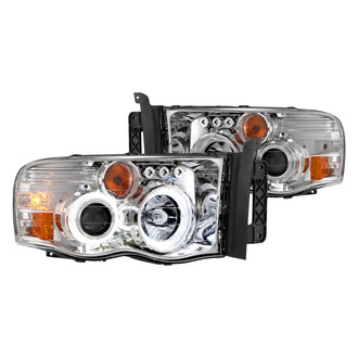 Anzo® - Driver and Passenger Side Chrome LED Dual Halo Projector Headlights
