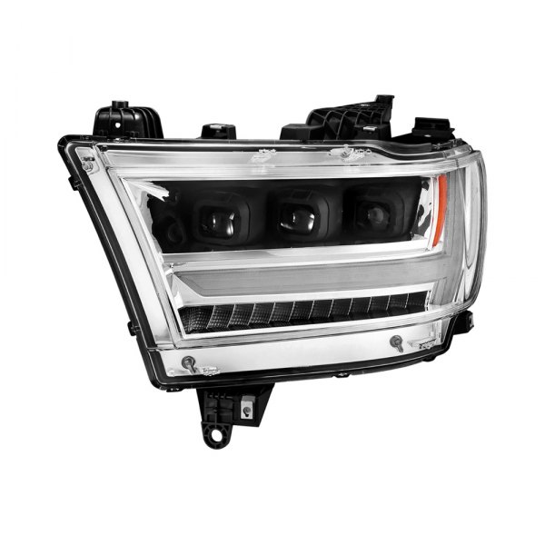 Anzo® - Driver Side Black/Chrome DRL Bar Projector LED Headlight with Sequential Turn Signal, Ram 1500