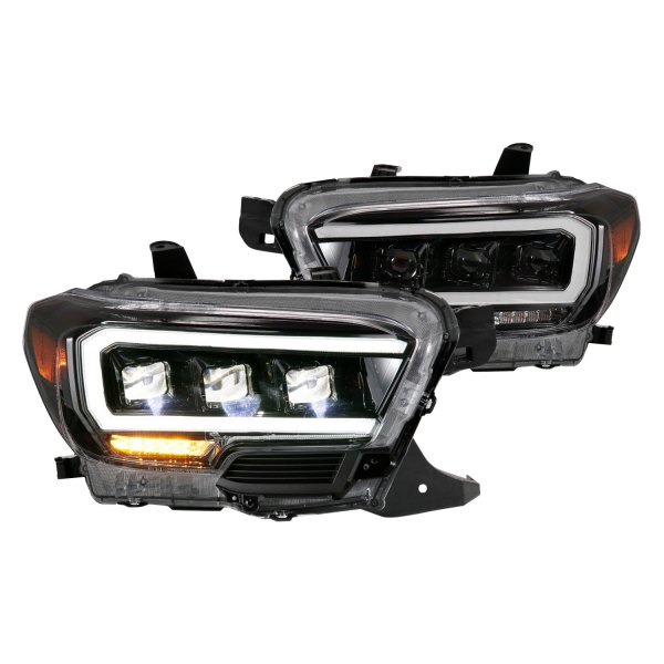 Anzo® - Black DRL Bar Projector LED Headlights, Toyota Tacoma