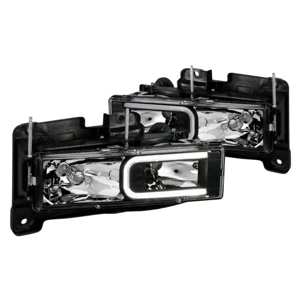 Anzo® - Chrome LED U-Bar™ Euro Headlights, Cadillac Escalade