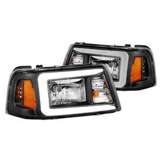 Anzo® - Plank Style Driver and Passenger Side Black LED U-Bar™ Headlights