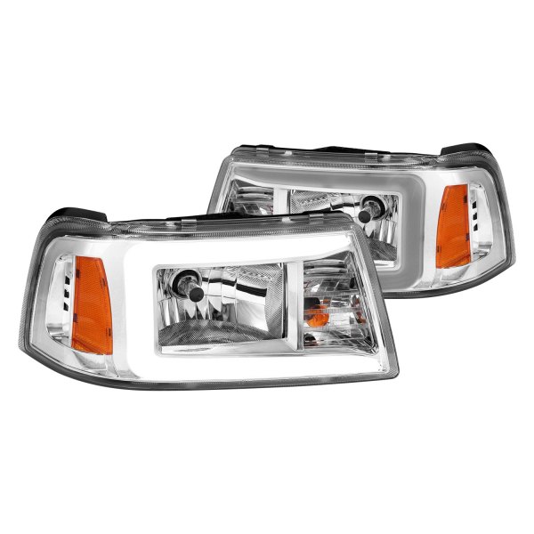Anzo® - Plank Style Chrome LED U-Bar™ Headlights, Ford Ranger