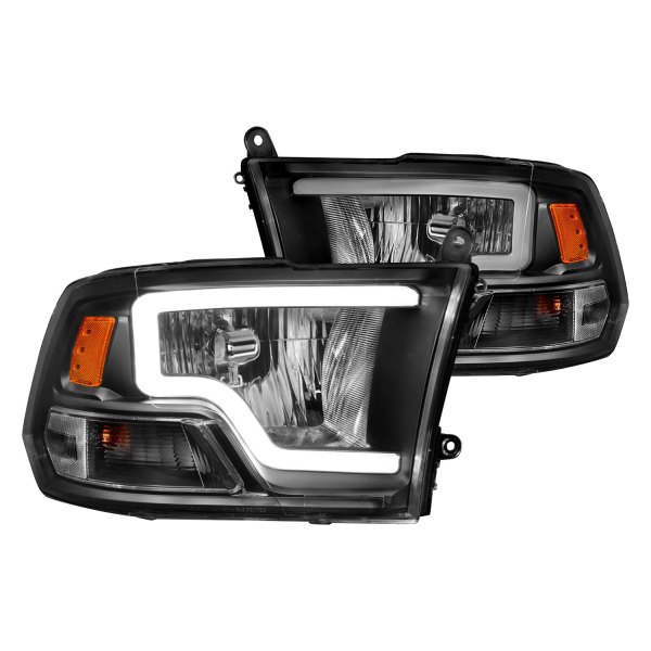 Anzo® - Black LED U-Bar™ Headlights, Dodge Ram