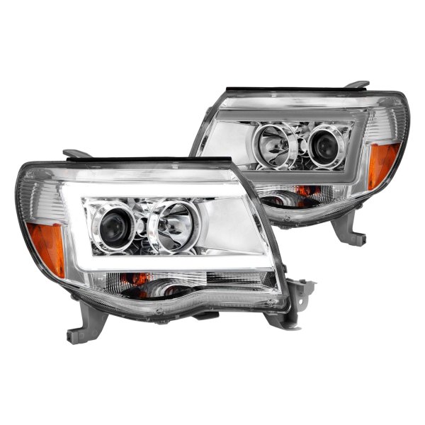 Anzo® - Chrome LED U-Bar™ Projector Headlights, Toyota Tacoma