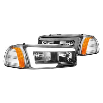 Anzo® - Plank Style Driver and Passenger Side Black LED U-Bar™ Headlights