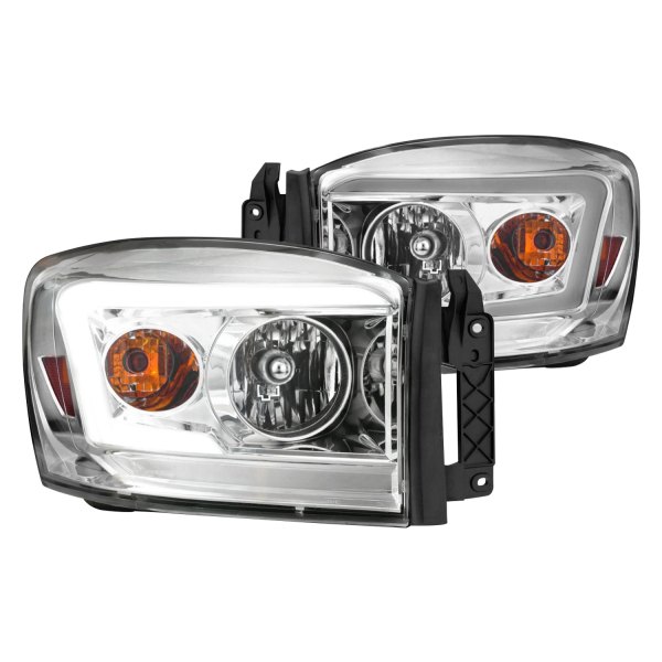 Anzo® - Chrome LED U-Bar™ Headlights, Dodge Ram