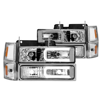 Anzo® - Driver and Passenger Side Chrome LED U-Bar™ Headlights