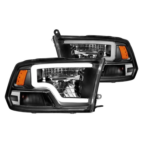 Anzo® - Black DRL Bar LED Headlights, Dodge Ram