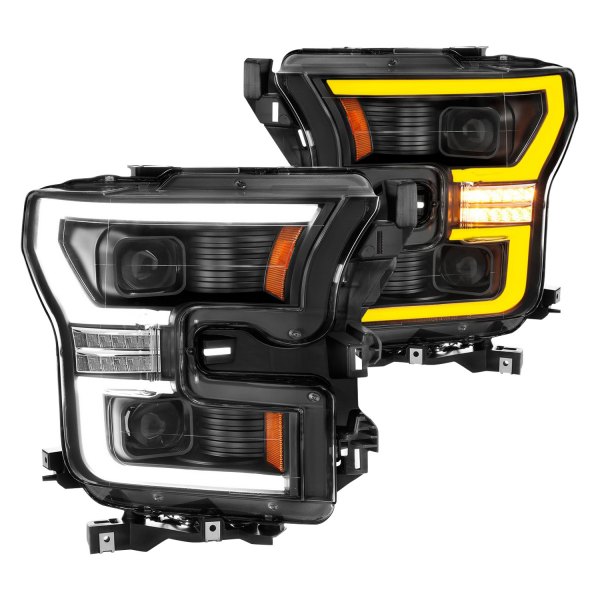 Anzo® - Black Switchback U-Bar™ Projector LED Headlights, Ford F-150