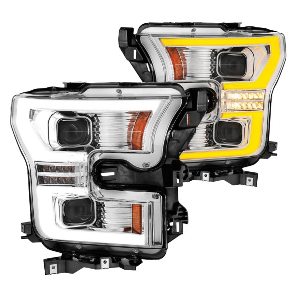 Anzo® - Chrome Switchback U-Bar™ Projector LED Headlights, Ford F-150