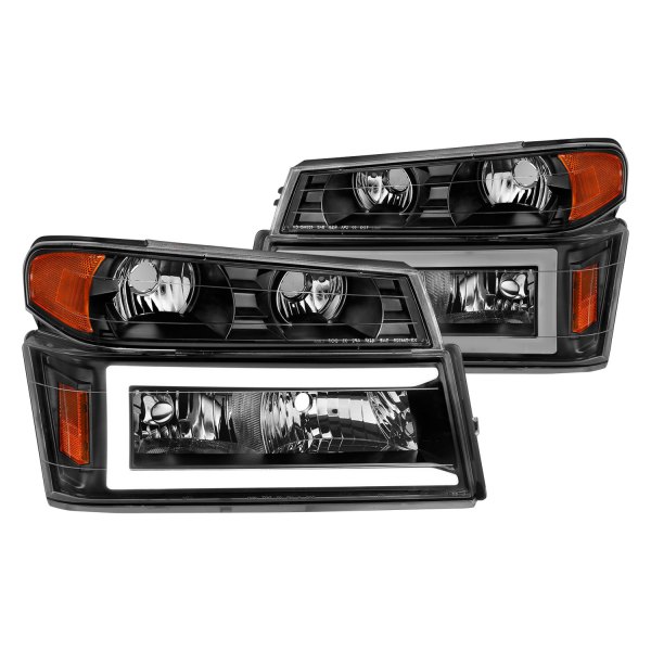 Anzo® - Plank Style Black LED U-Bar™ Headlights