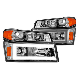 Anzo® - Plank Style Driver and Passenger Side Chrome LED U-Bar™ Headlights