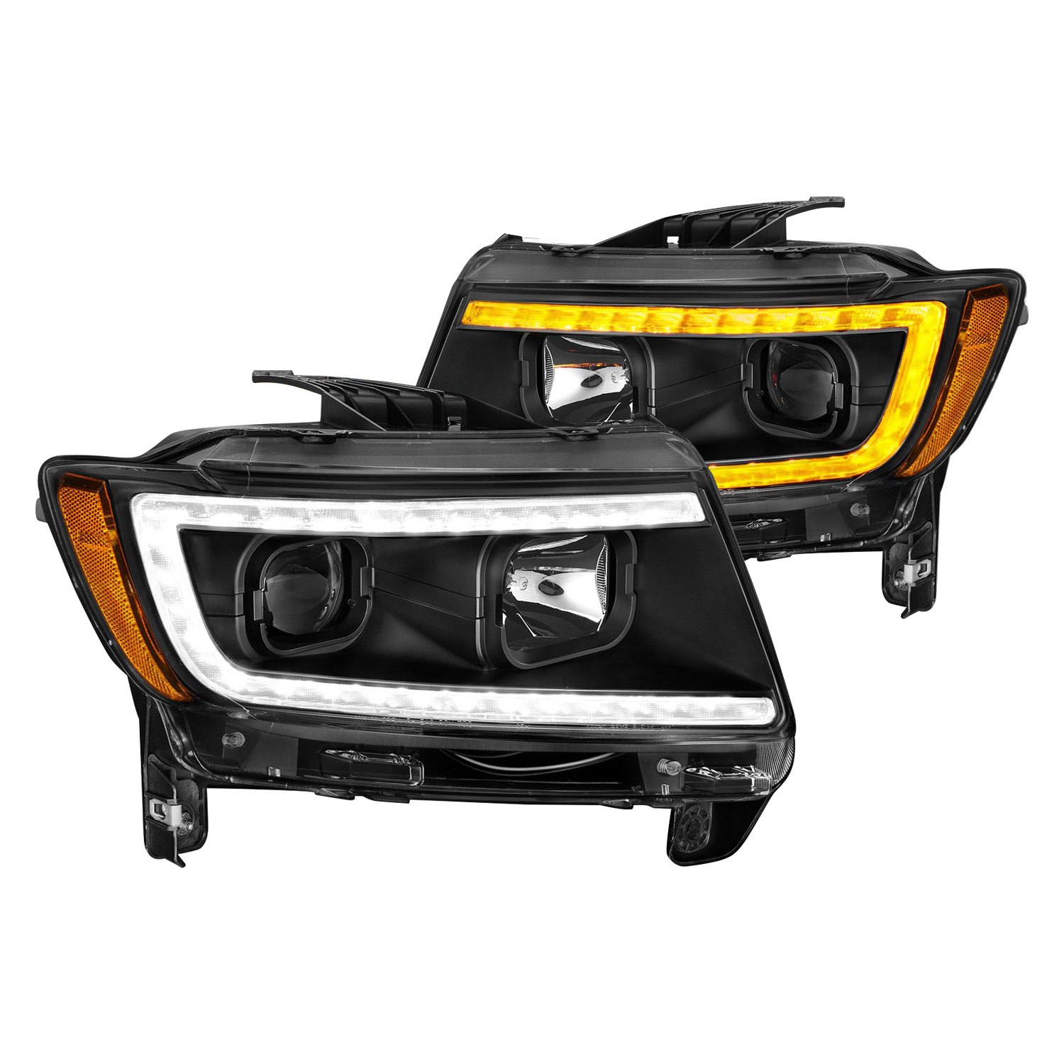 Anzo® 111568 Black Switchback Led U Bar™ Projector Headlights