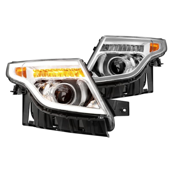 Anzo® - Chrome LED DRL Bar Projector Headlights