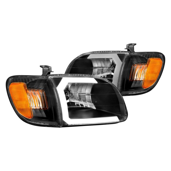 Anzo® - Black LED U-Bar™ Headlights with Turn Signal/Corner Lights