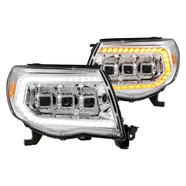 Anzo® - Chrome Projector LED Headlights with Sequential DRL