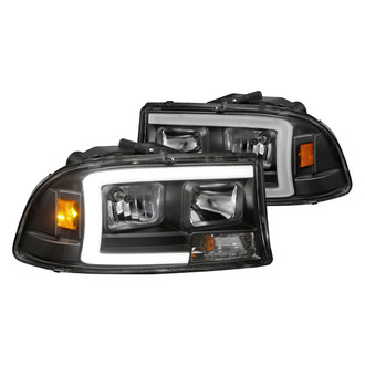 Anzo® - Plank Style Driver and Passenger Side Black LED U-Bar™ Headlights