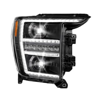 Anzo® - Passenger Side Black Light Tube Projector LED Headlight with DRL and Sequential Turn Signal